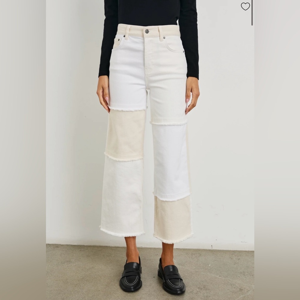 Rails Getty Crop Wide Leg in Ecru Patchwork